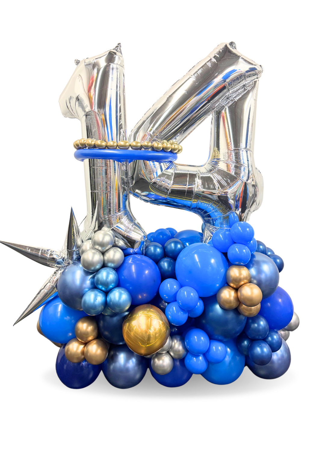 Two Number on Air-filled balloon stand (optional custom message)