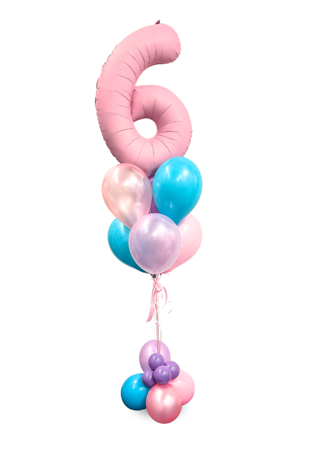 Number Balloon bouquet with bubble cluster (qty 1)