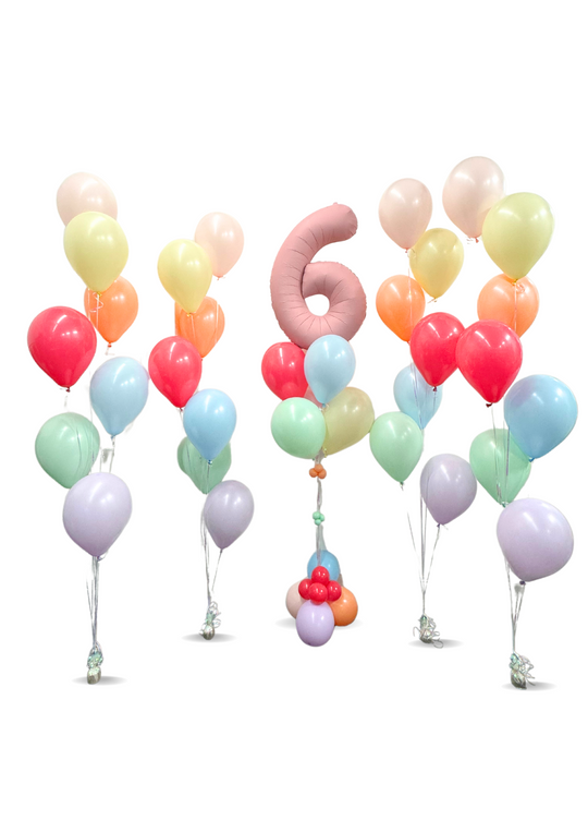 Number Balloon with cascading balloon package
