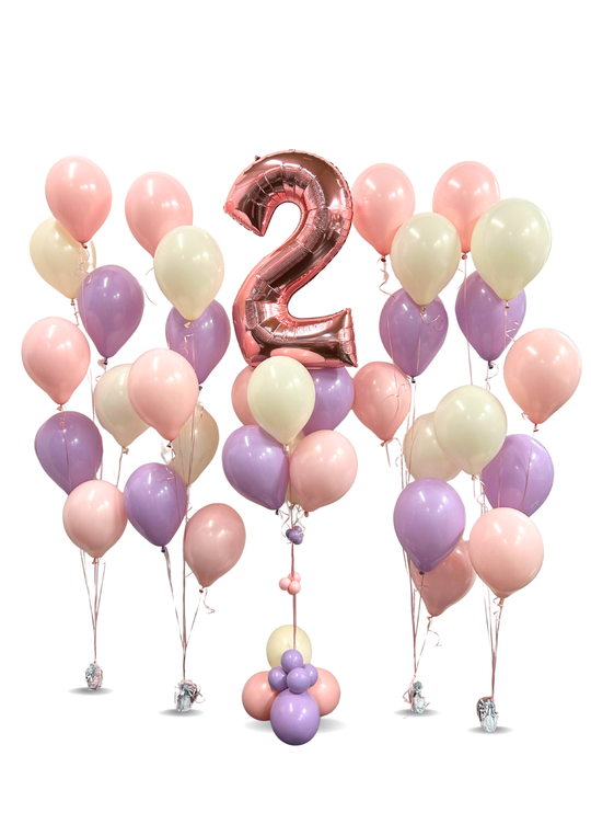 Number Balloon with cascading balloon package