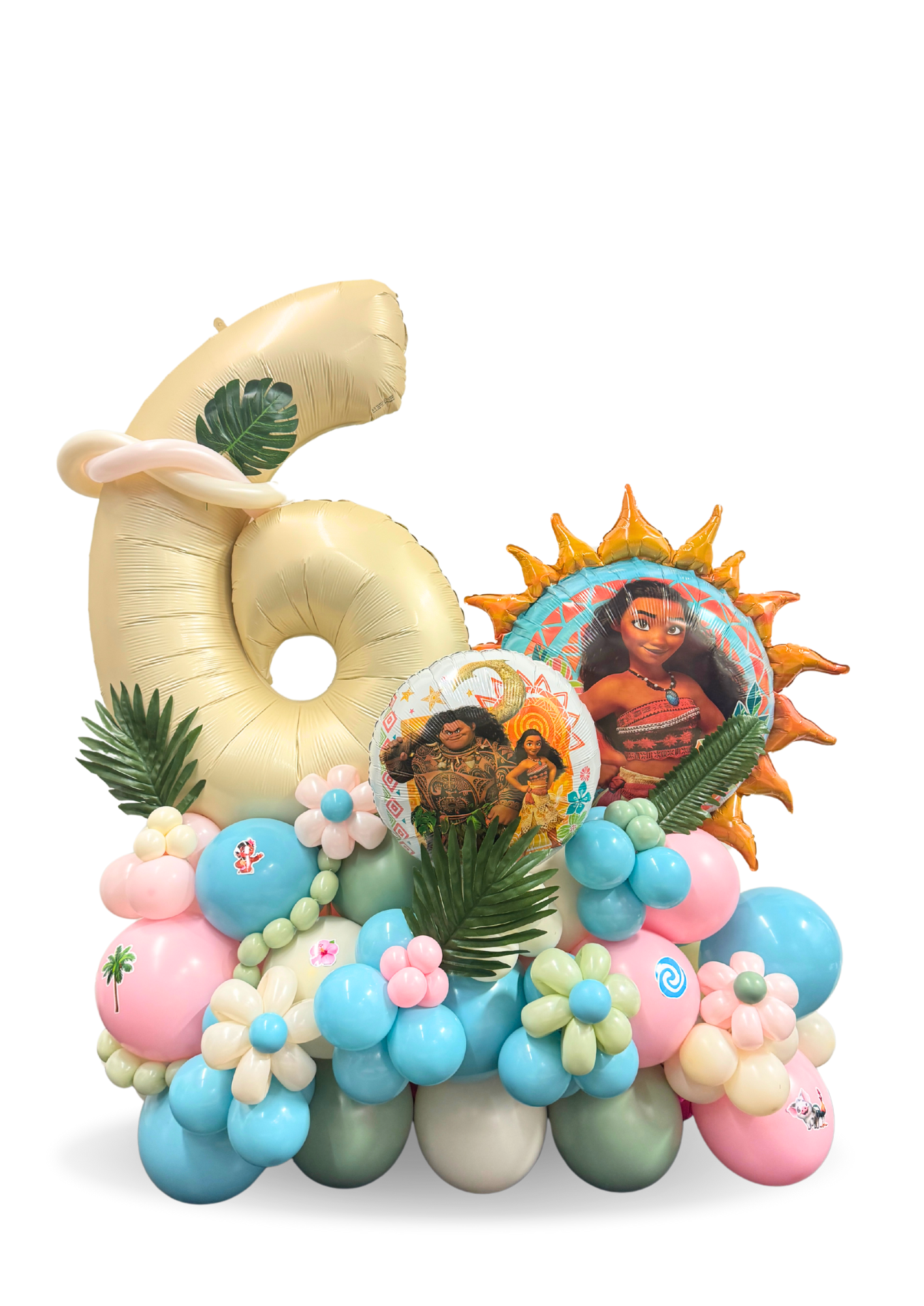 Moana Balloons birthday cluster stand