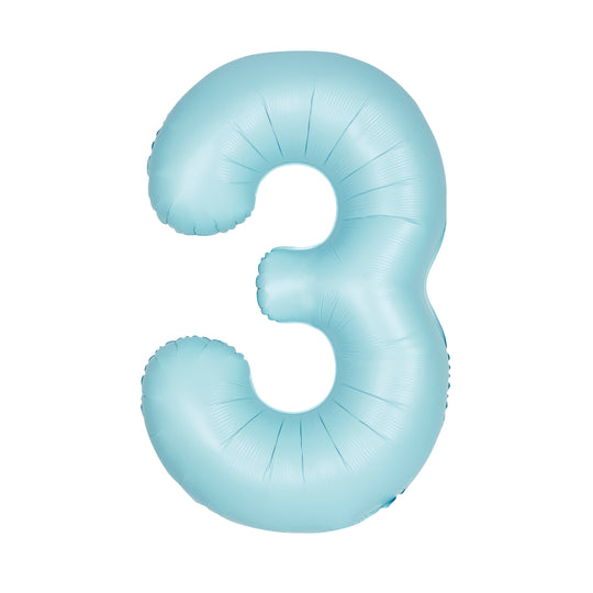 (uninflated) Matte Powder Blue Foil Numbers 34"