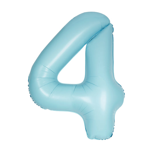 (uninflated) Matte Powder Blue Foil Numbers 34"