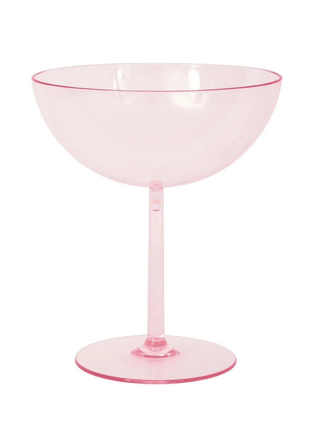 Pink Plastic Coupe Glasses 2ct