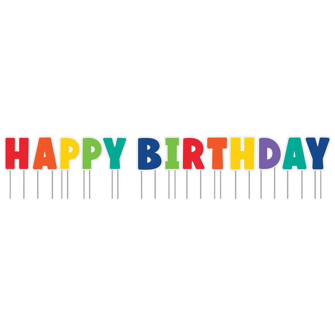 Giant Happy Birthday Yard Sign (primary colours)