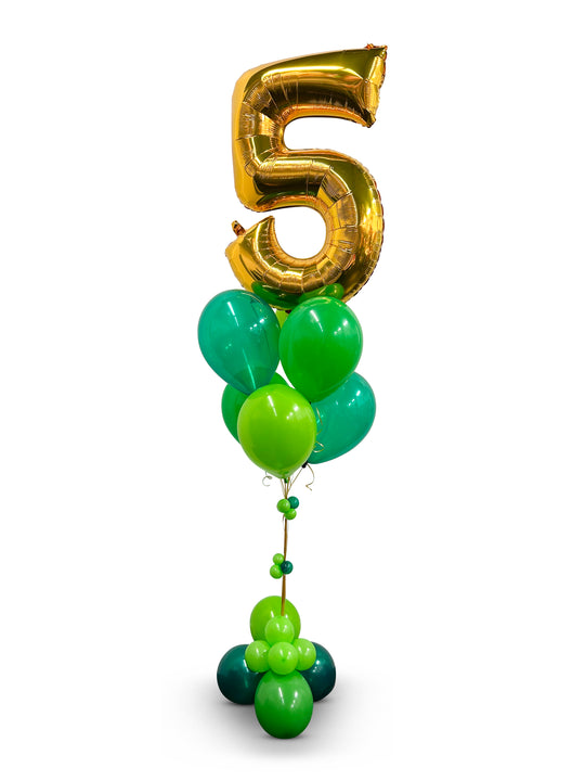 Number Balloon bouquet with bubble cluster (qty 1)