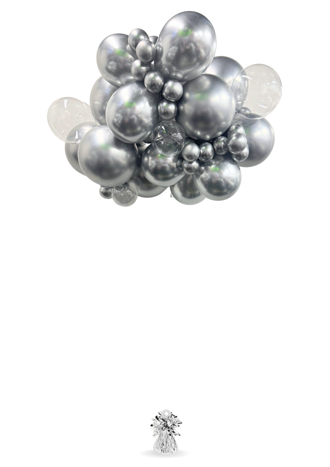 3ft Helium Filled Cloud Balloon Cluster (Floating on the string with a weight)
