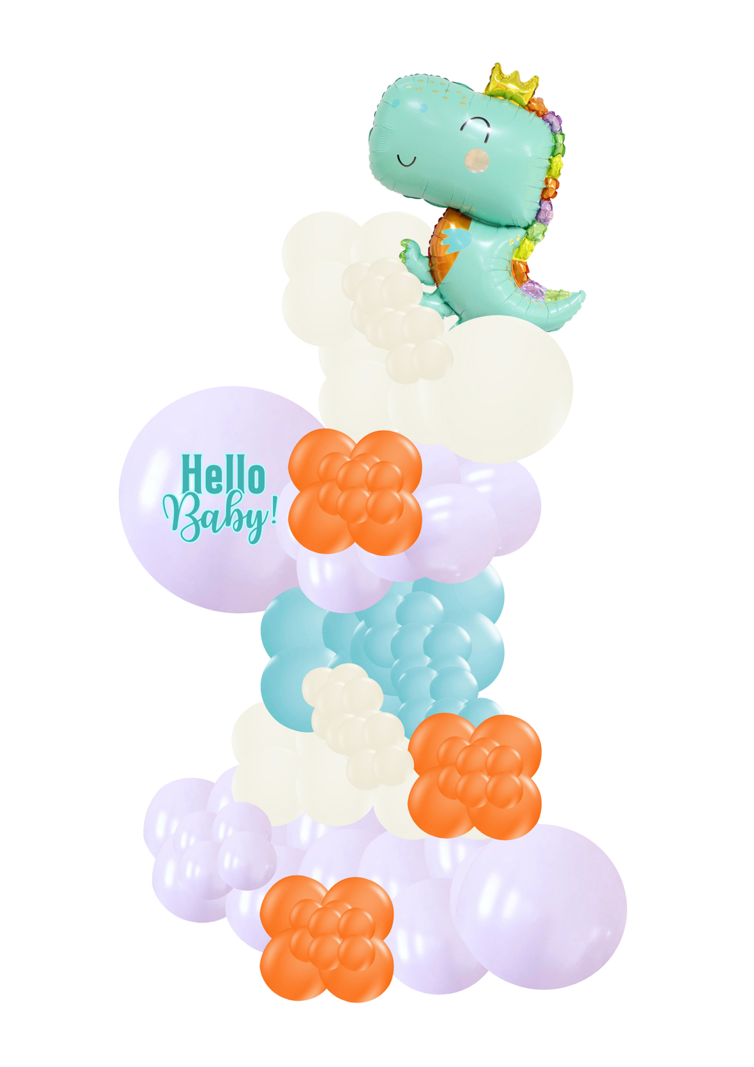 Free Standing Cluster/ Garland Balloon - Dinosaur Theme + Custom message