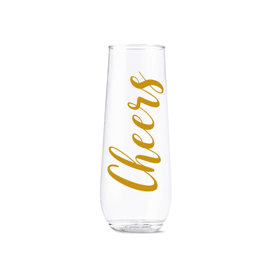 "Cheers" 9oz Plastic Champagne Flute