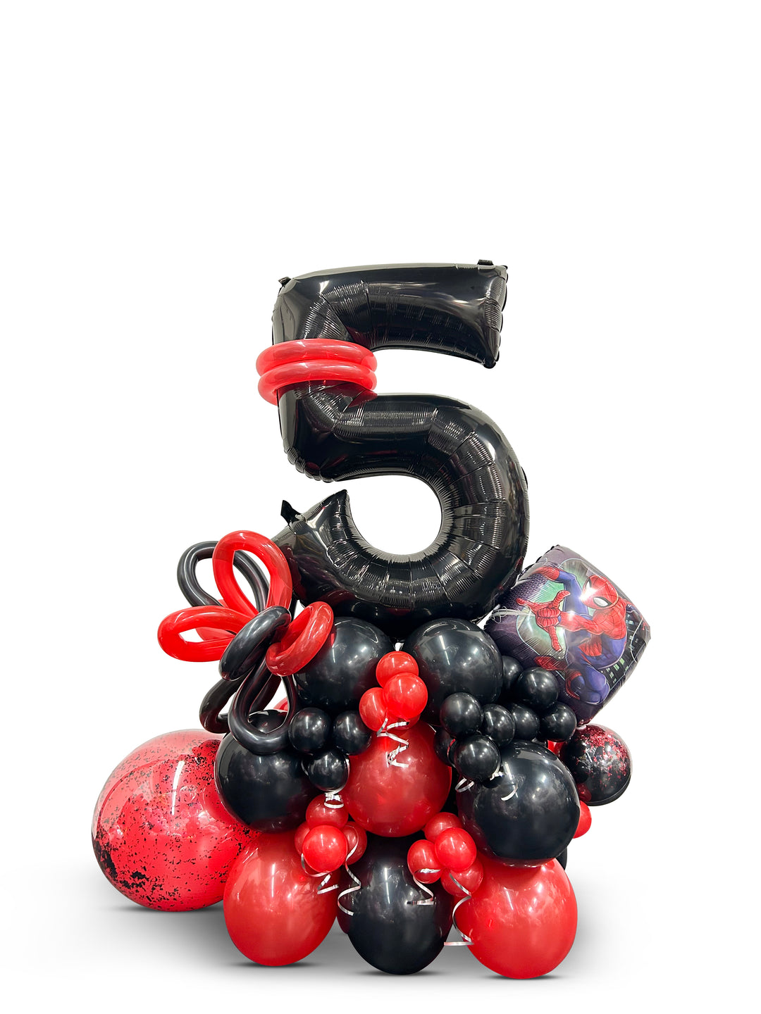 Spiderman balloon cluster stand
