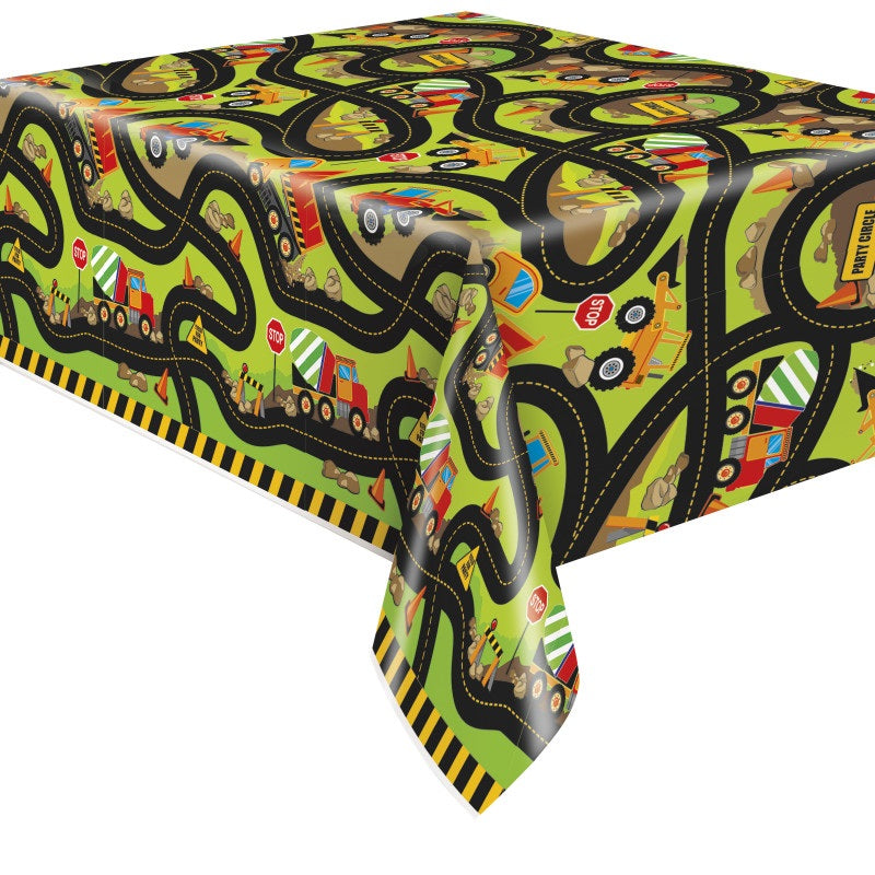 Construction Truck Party Rectangular Plastic Table Cover