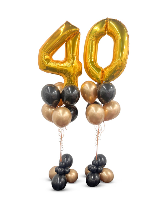 Number Balloon bouquet with bubble cluster (qty 1)