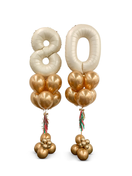 Number Balloon bouquet with bubble cluster (qty 1)