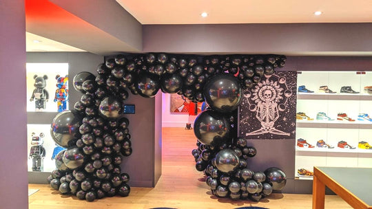 30ft of All Black Halloween Balloon Cluster