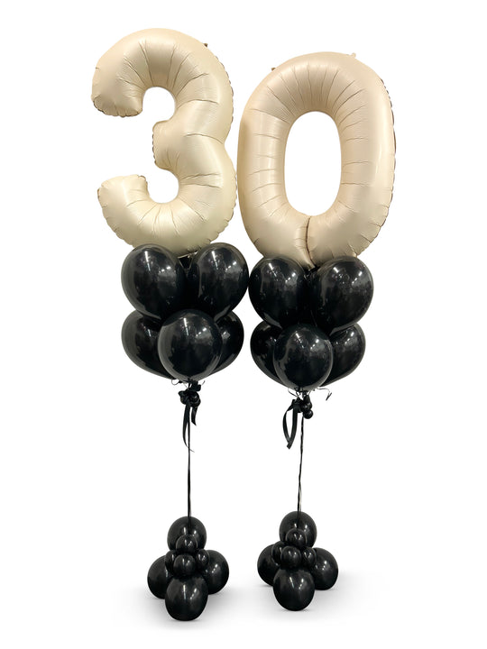 Number Balloon bouquet with bubble cluster (qty 1)