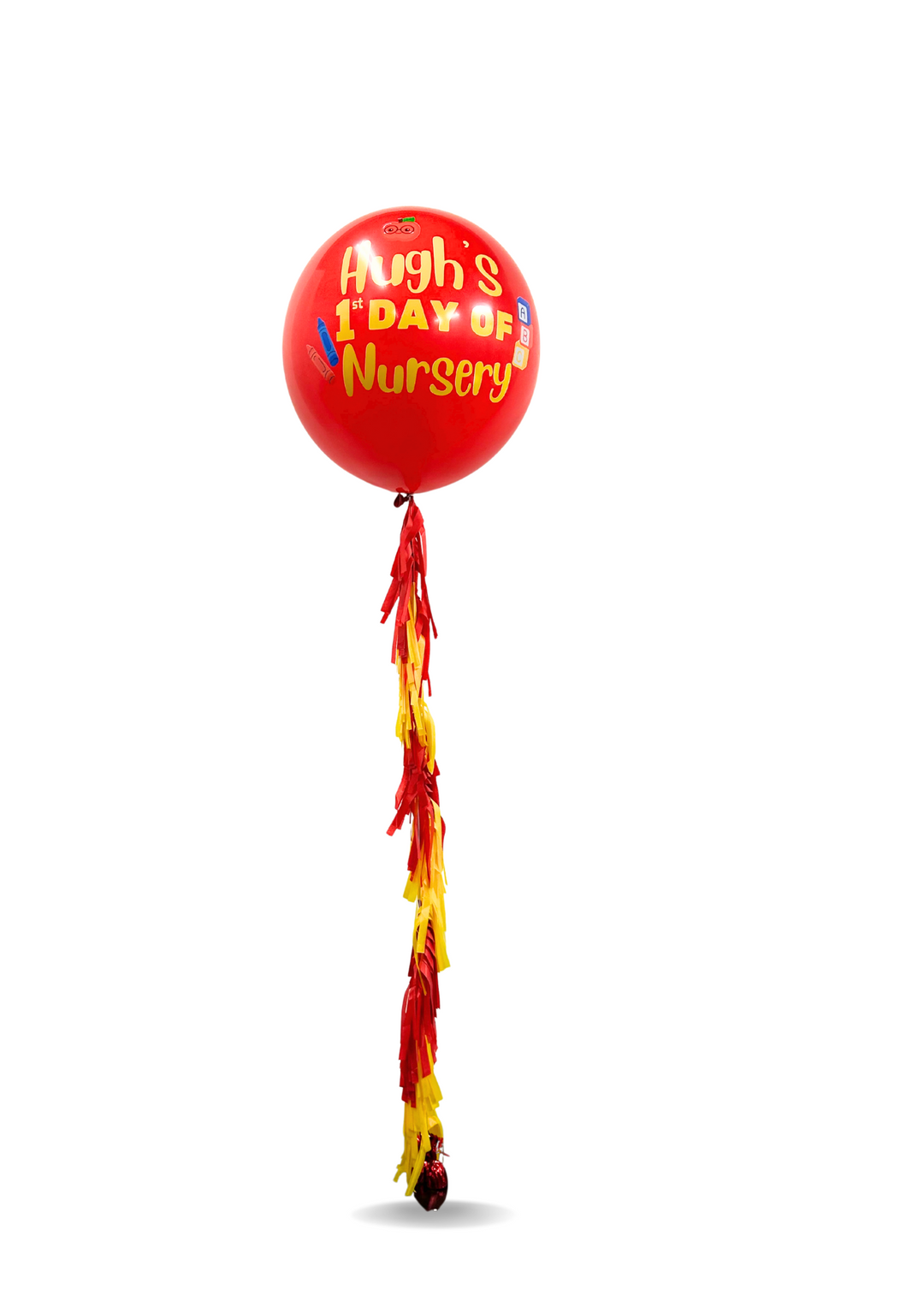 Back to school custom 3ft balloon with tassle tail