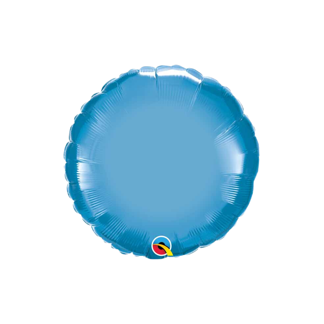 18" Chrome Blue Round Foil (uninflated)