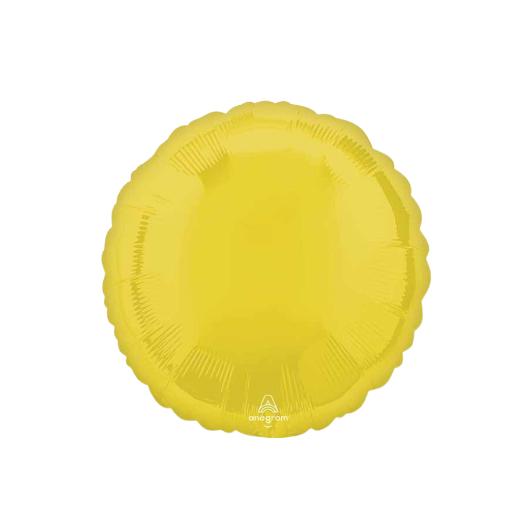 18" Yellow Round Foil (uninflated)