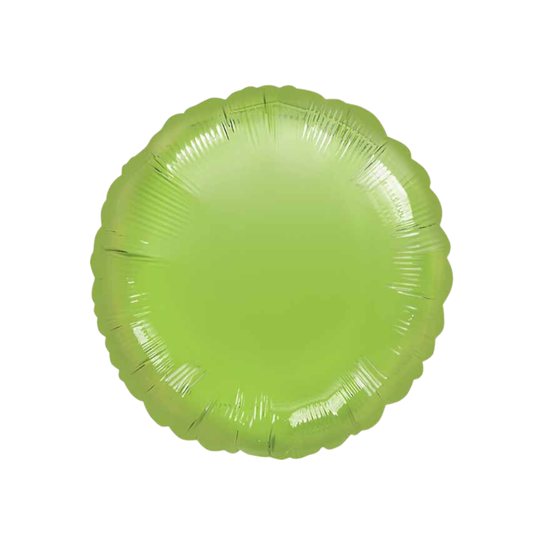 18" Lime Green Round Foil (uninflated)