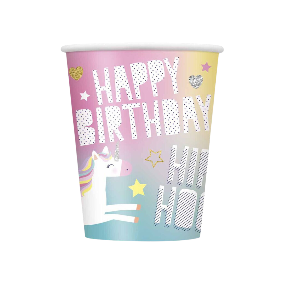 Unicorn 9oz Paper Cups 8ct