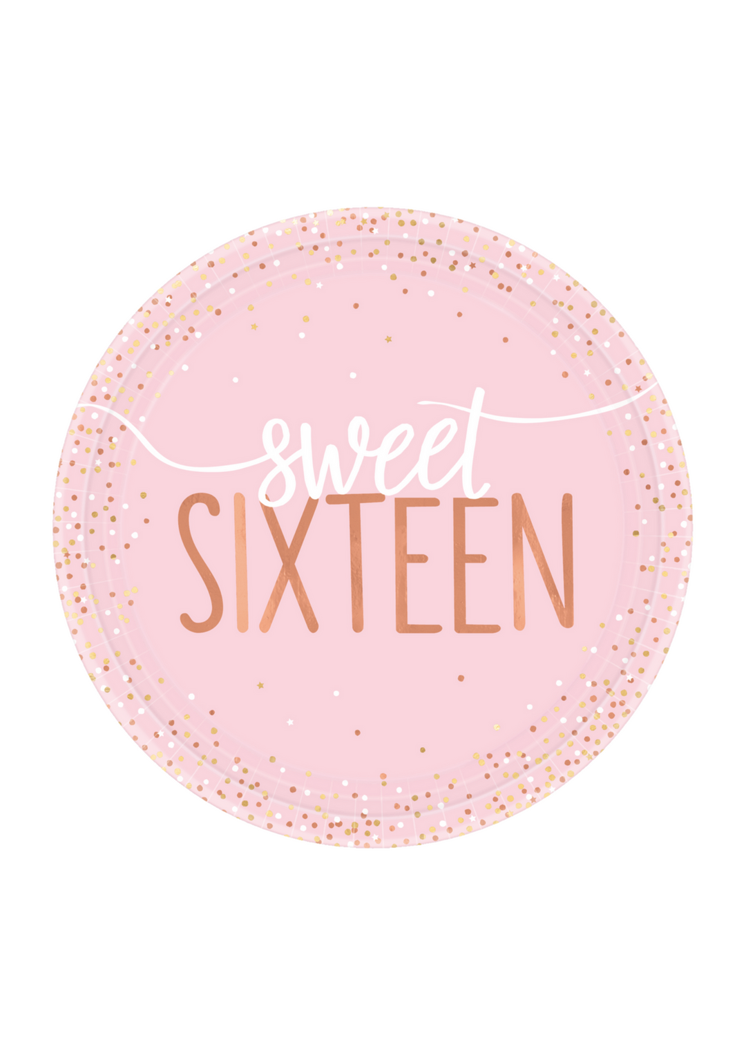 "Sweet Sixteen" Round Paper Disposable Dessert Plates