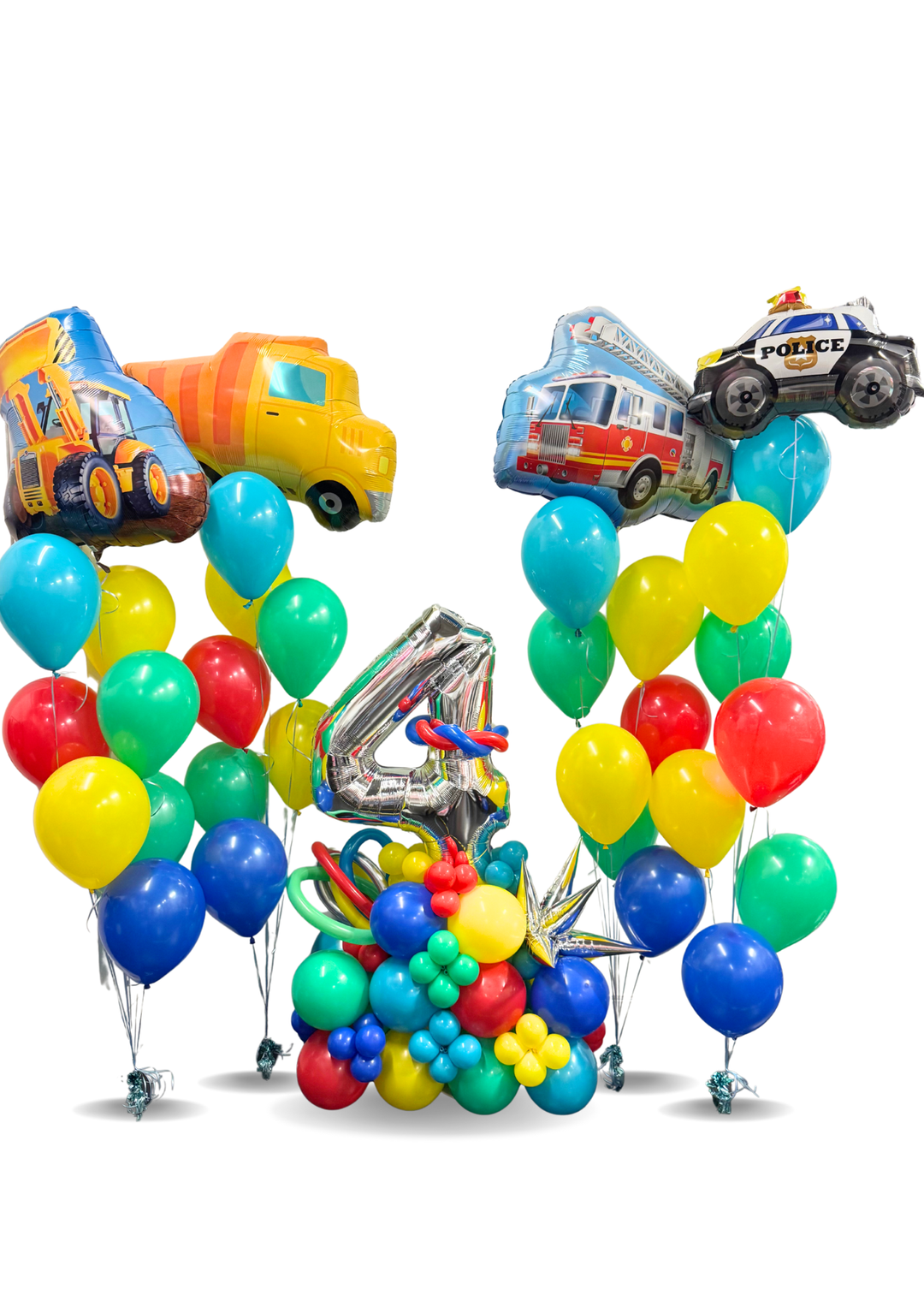 Construction Firefighter Police Super Birthday balloon package