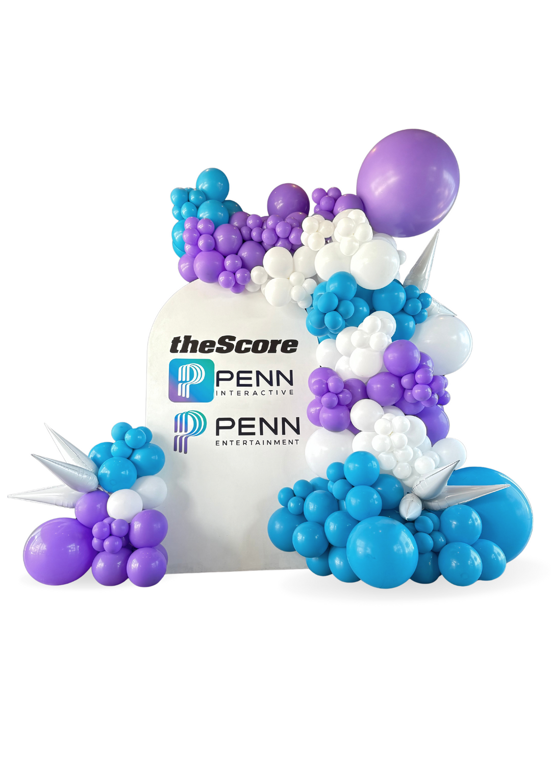 Custom Corporate Wall backdrop with Balloon Garland