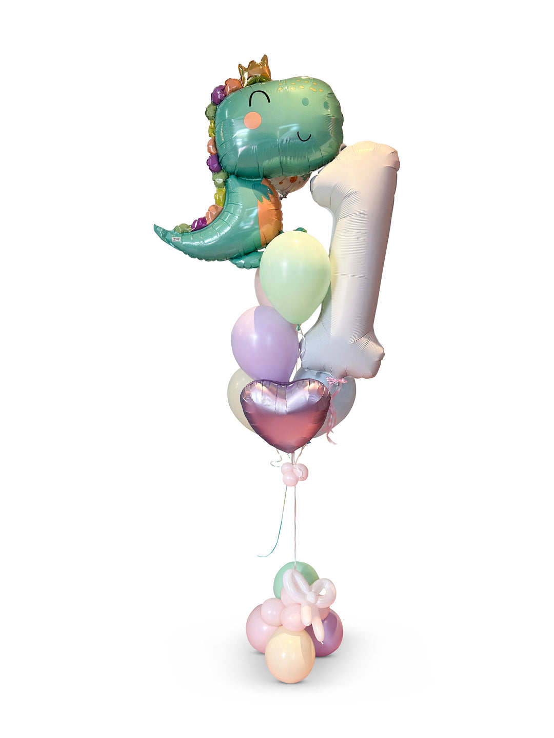 Baby saurus Dino Balloon Bouquet with number