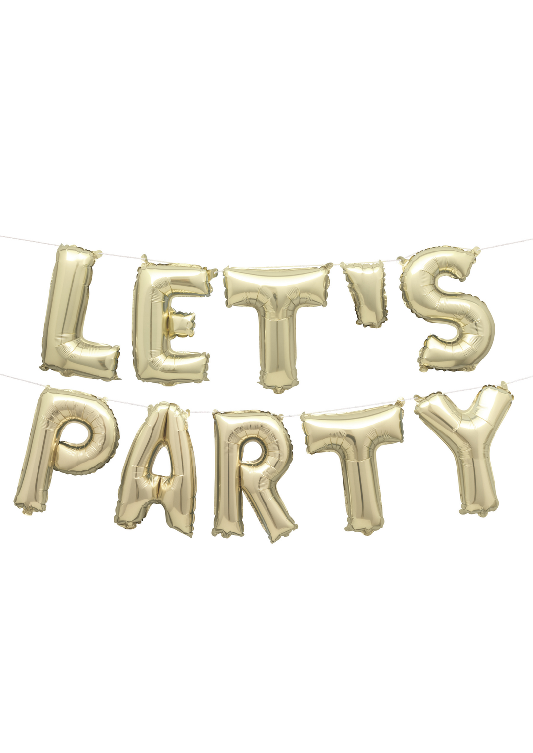 Gold Letter "Let's Party" Balloon Banner