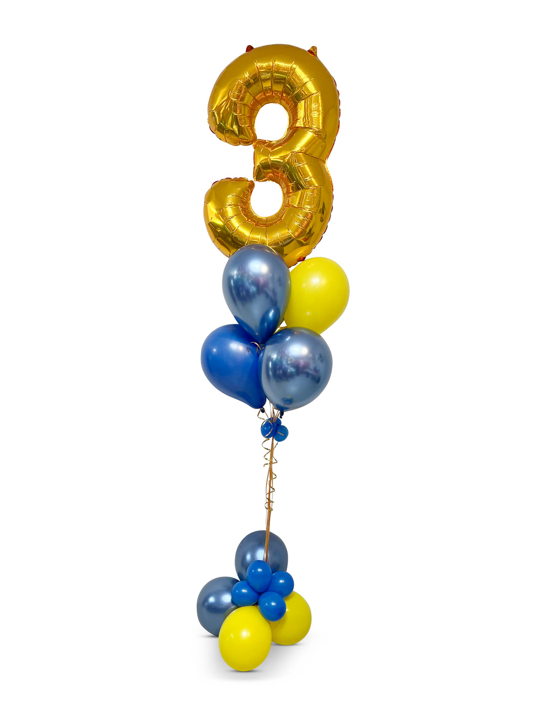 Number Balloon bouquet with bubble cluster (qty 1)