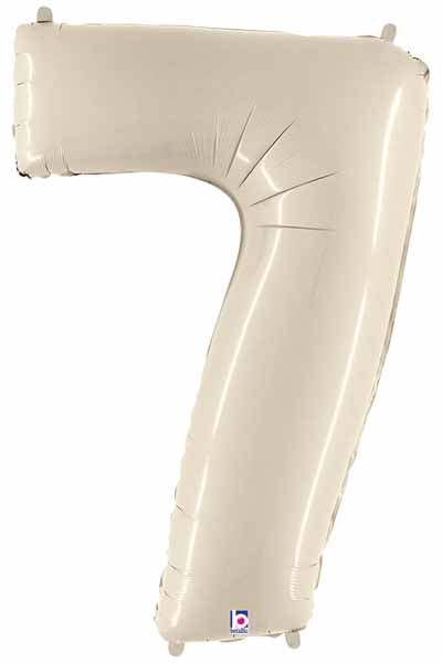 (Uninflated) Sand White Foil Numbers 34" (Betallic)