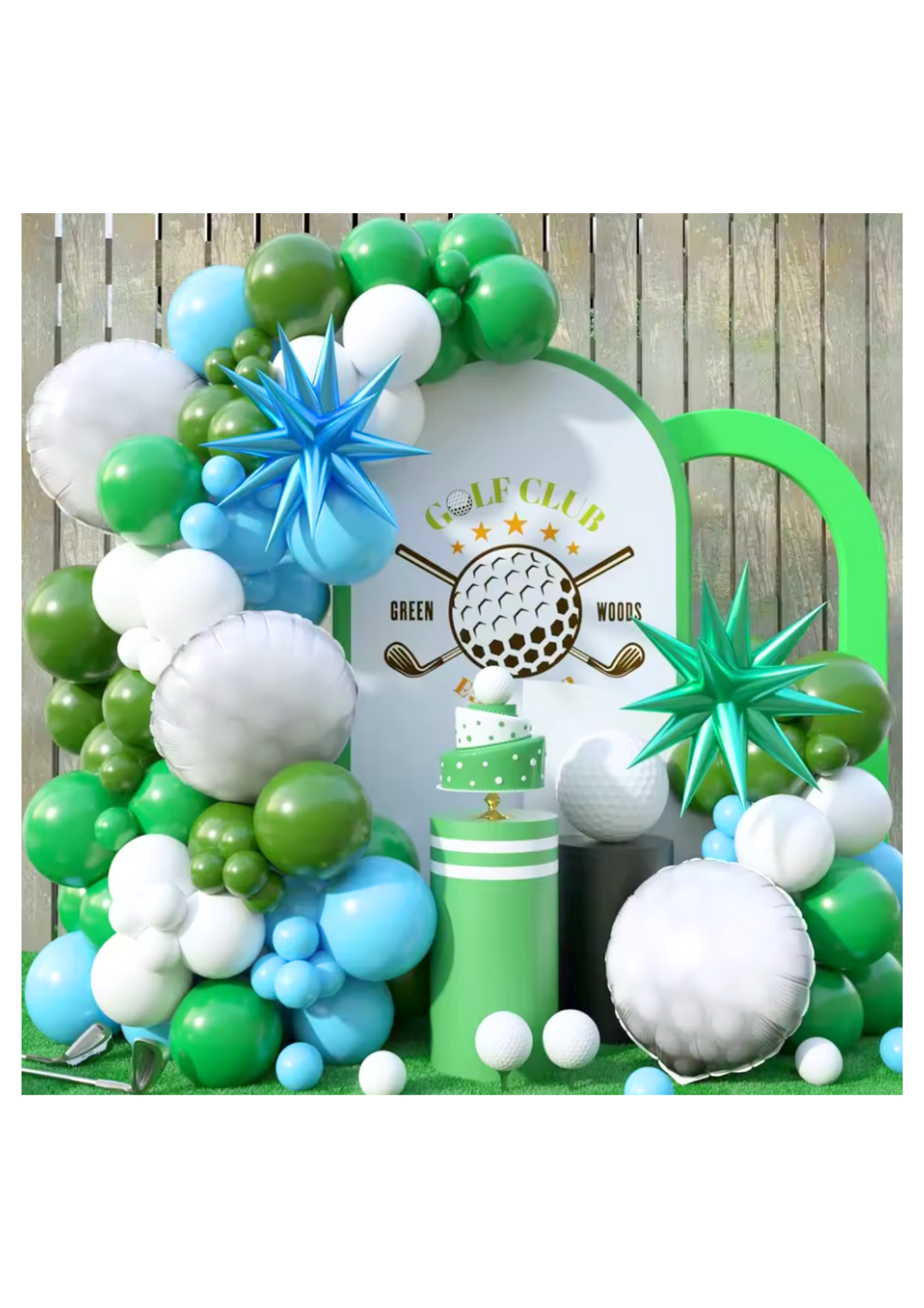 Golf Balloon Garland with Custom backdrop