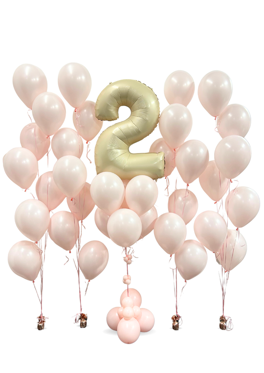 Number Balloon with cascading balloon package