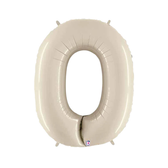 (Uninflated) Sand White Foil Numbers 34" (Betallic)