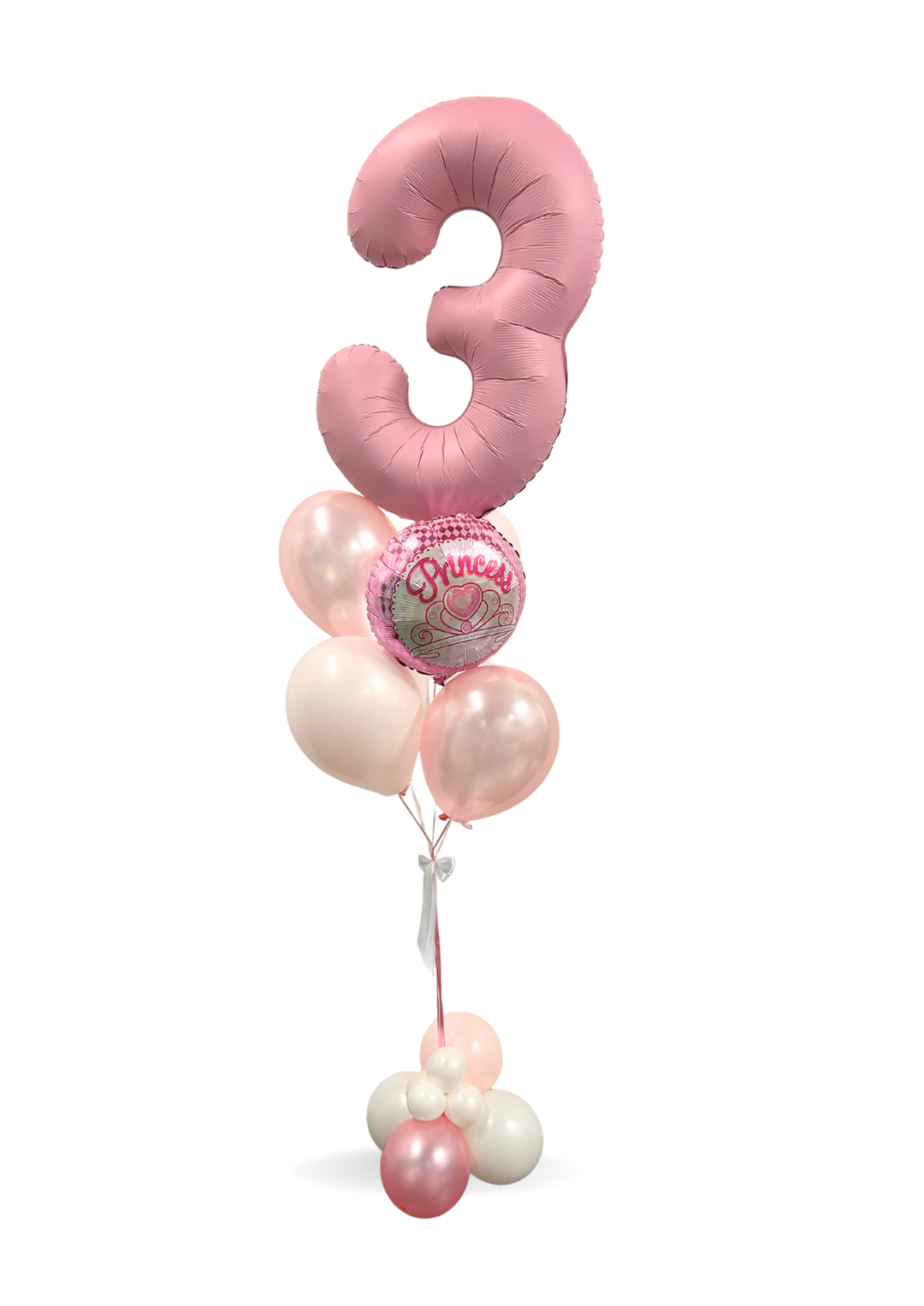 Pink Princess Balloon Bouquet with number