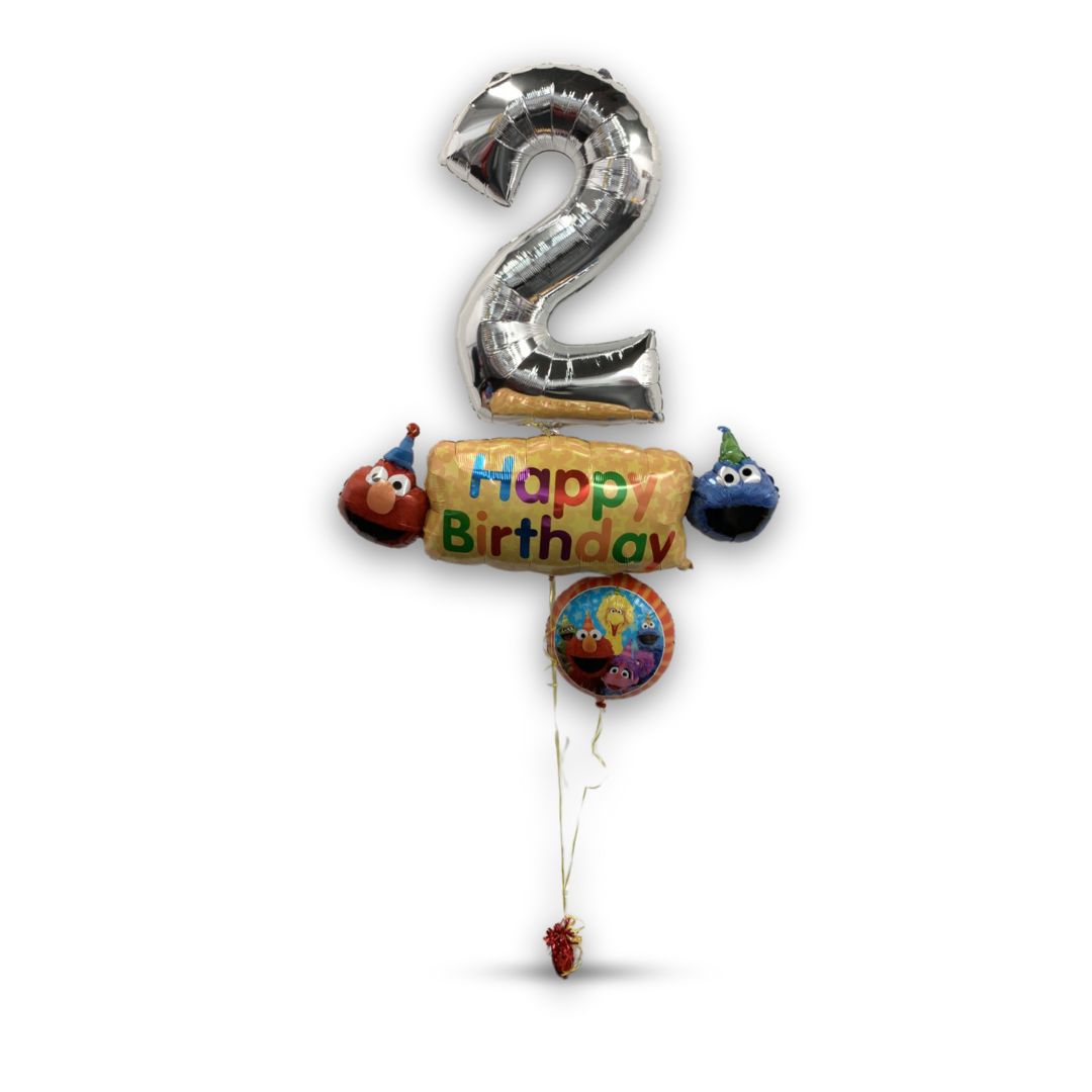 Elmo and Sesame street balloon Number Foil Bouquet