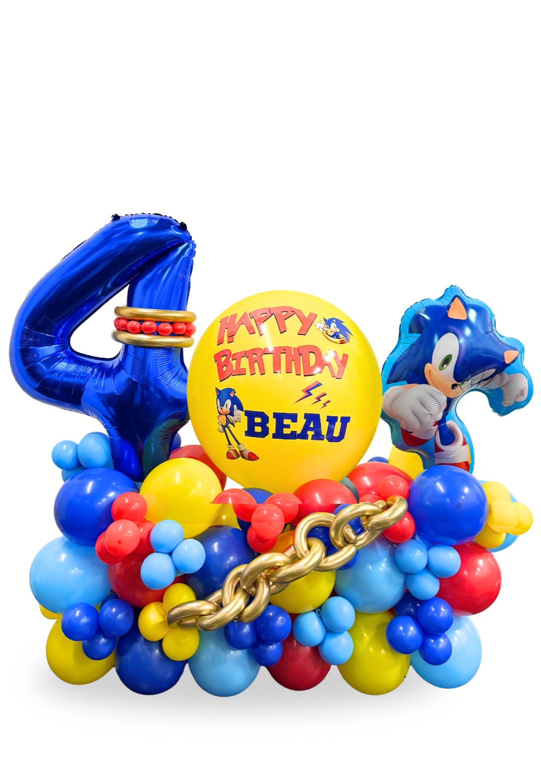 SONIC Cluster Balloon Stand with number and custom message