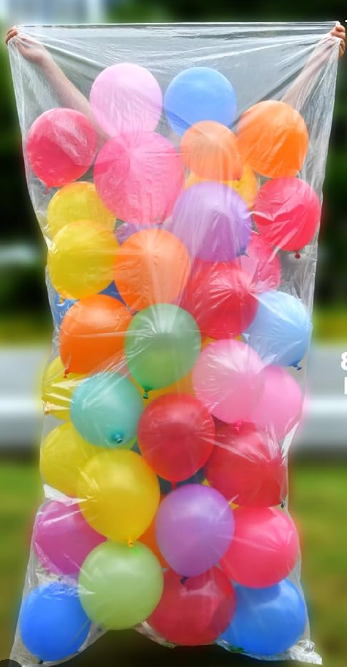 XL Balloon bags 40x20x94”, clear, 100 bags/roll with holes for air flow