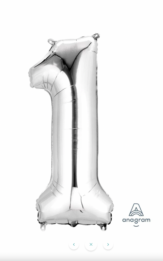 (Uninflate) Anagram Silver 34" Number Balloon