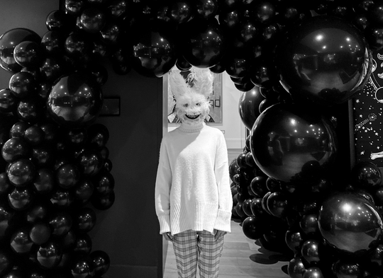 30ft of All Black Halloween Balloon Cluster