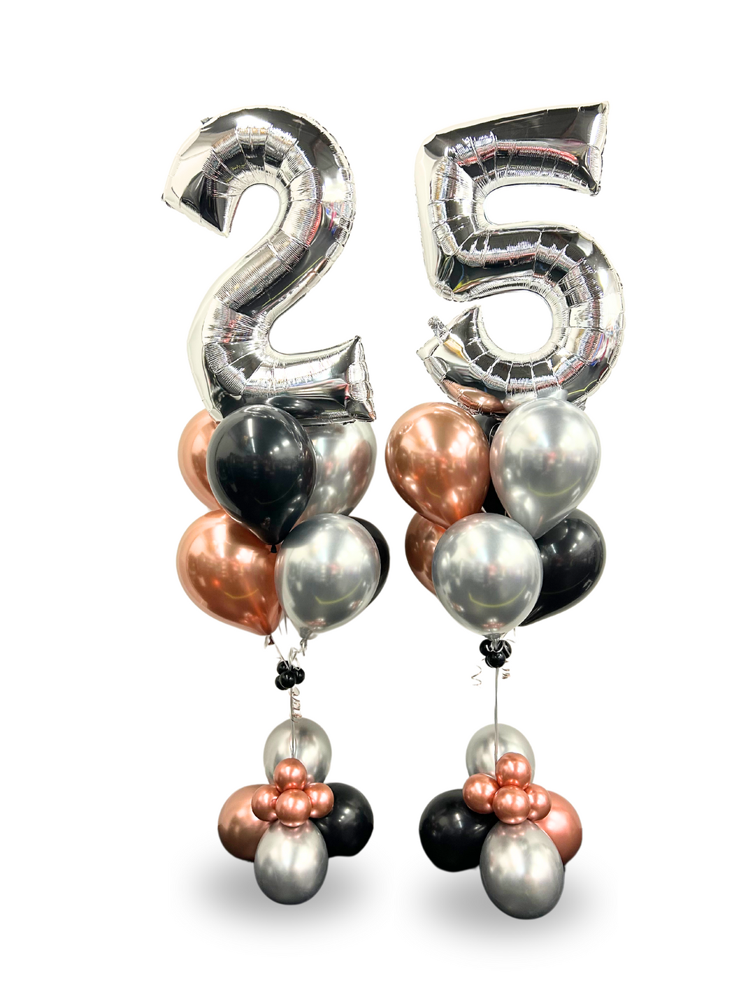 Number Balloon bouquet with bubble cluster (qty 1)