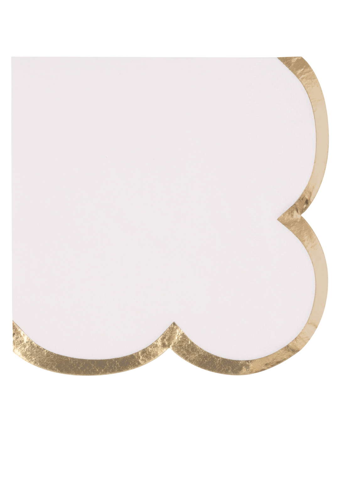 Fancy Gold Foil Trim Scalloped Edge Beverage Napkins 16ct