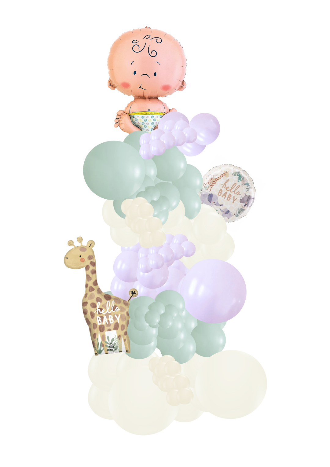 Free Standing Cluster/ Garland Balloon - Hello Baby/ Welcome Baby