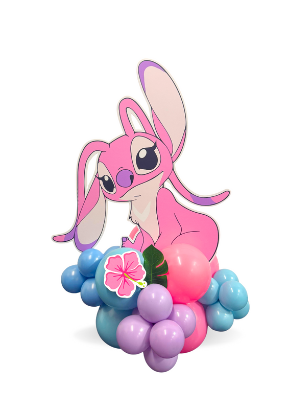 Angel from lelo and stich cut-out 3ft on balloon stand