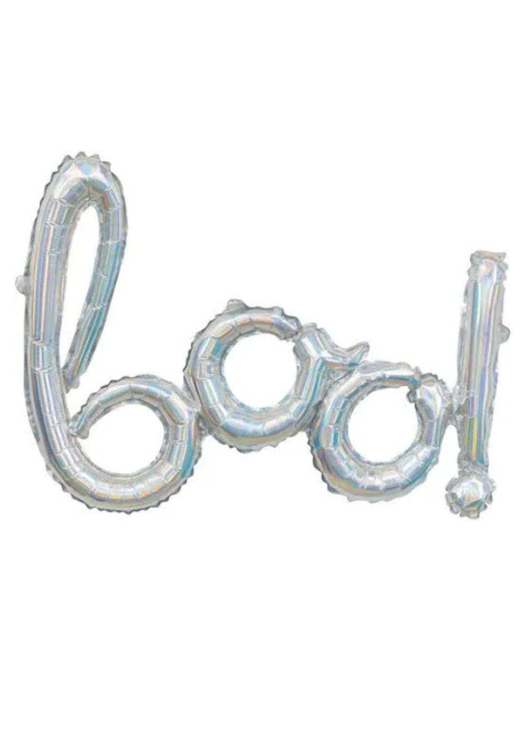 Iridescent Foil "Boo!" Script Balloon Banner