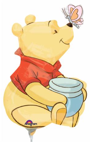 Winnie the Pooh balloon Air filled on a stick 8 inch