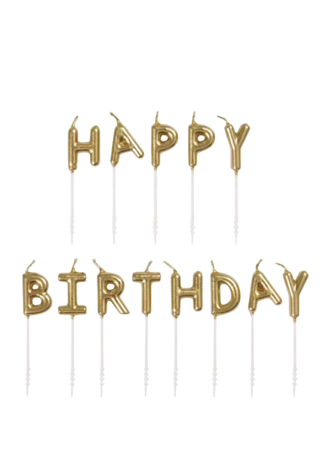 Gold "Happy Birthday" Letter Candles