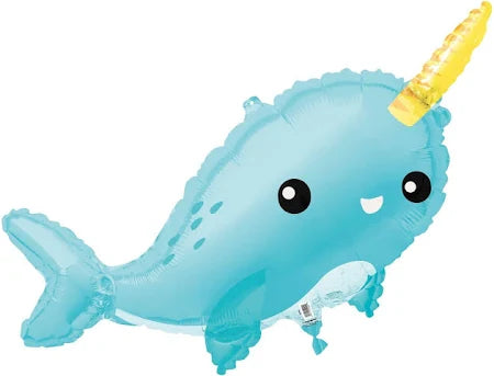 “Narwhal Magic” Balloon – 37" (Unicorn of the Sea)