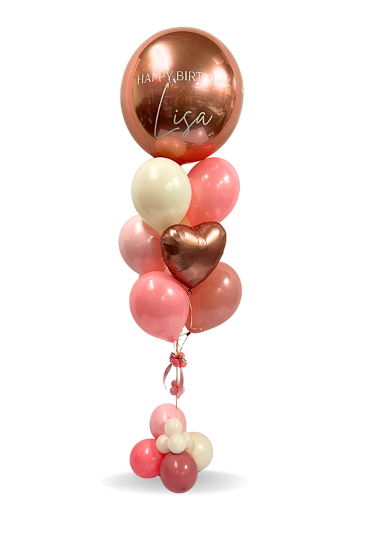 Custom message balloon bouquet with Orbz