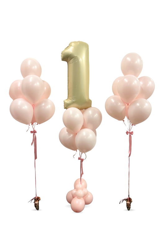 Single digit birthday balloon package